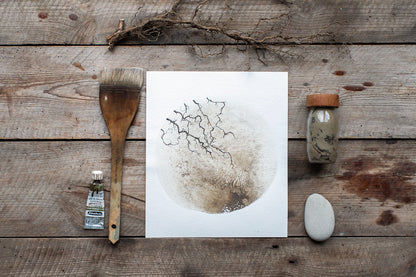 Breaking through | Mud and watercolour root painting