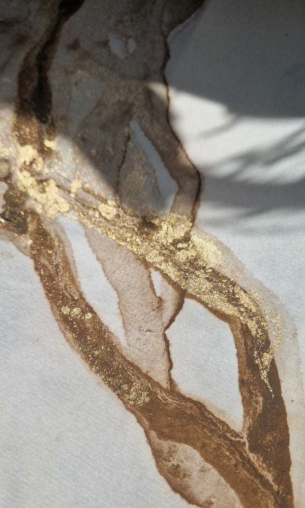 Golden silt | Three mud spill paintings