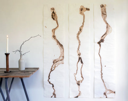 Golden silt | Three mud spill paintings