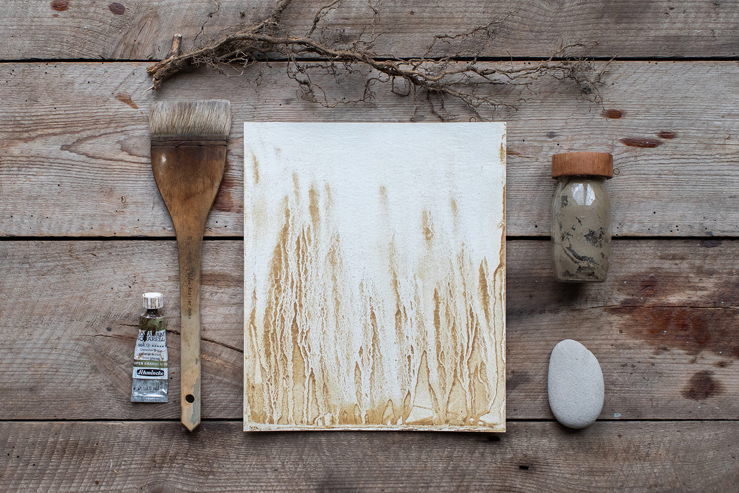 In the quiet depths | River water and mud painting