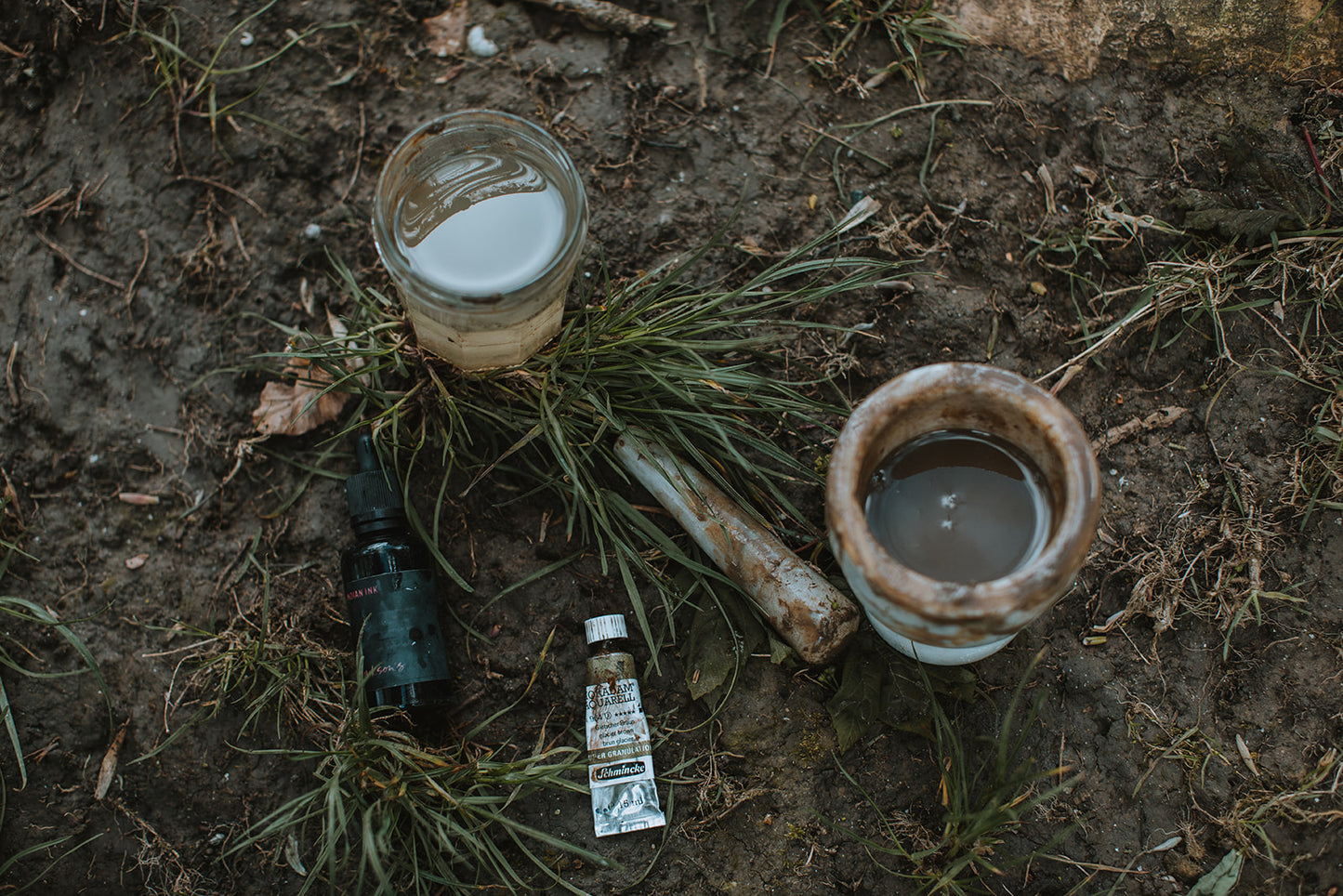 In search of | Mud and watercolour root painting